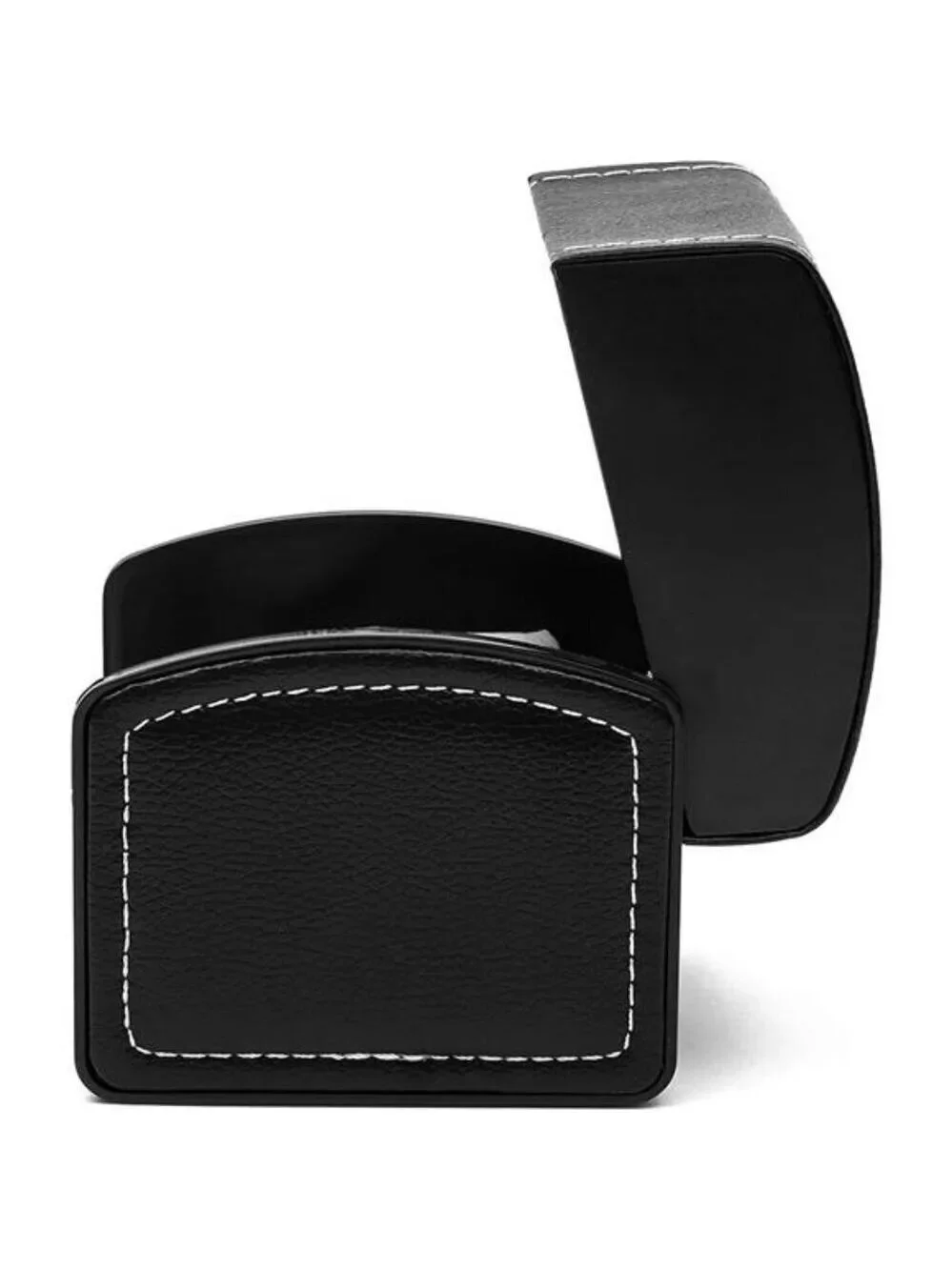 Black Faux Leather Watch Box Single Slot Case with Pillow Jewelry Display